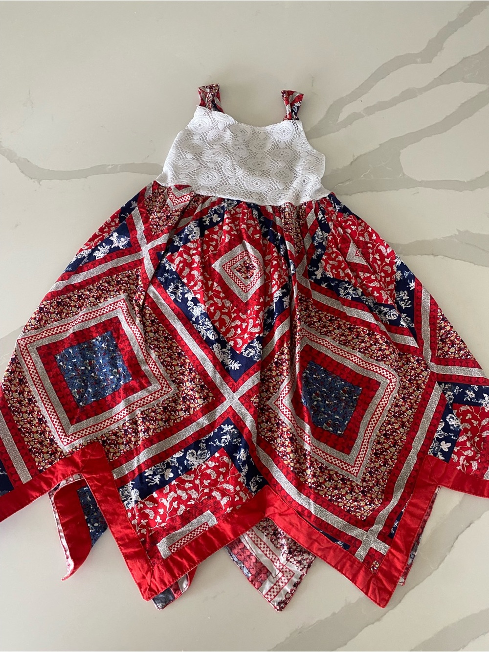 Blueberi Boulevard Floral Patchwork cottagecore fairy Handkerchief summer Dress
